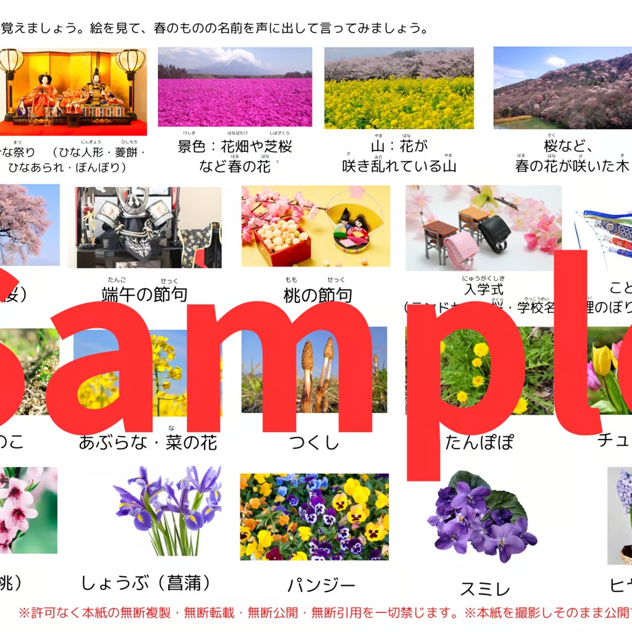 小学校受験　季節関連資料　フルセット 季節問題【初級1】12枚セット | IXSIA SHOP