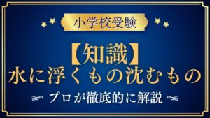 【小学校受験】水に浮くもの沈むもの｜出題内容や解き方をプロが解説！