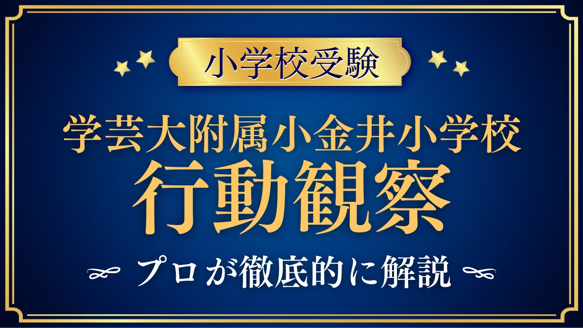 東京学芸大学附属小金井小学校 行動観察