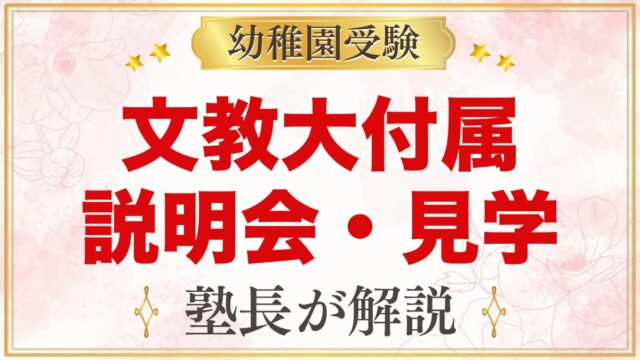 文教大学付属幼稚園の説明会・見学｜種類と日程、見ておきたい点
